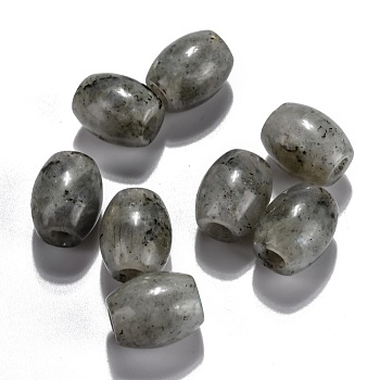 Natural Labradorite European Beads, Large Hole Beads, Barrel, 15~17x12~13.5mm, Hole: 4.5~5mm