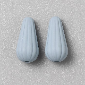 Silicone Focal Beads, Light Sky Blue, 21.5x11mm, Hole: 2.5mm