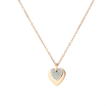 Heart Butterfly Clover Pendant Necklace, Stainless Steel Cable Chain Necklaces for Women