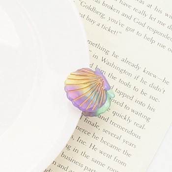 Cellulose Acetate(Resin) Shell Shape Hair Claw Clips, Small Tortoise Shell Hair Clip for Girls Women, Lilac, 23.5x26x19mm