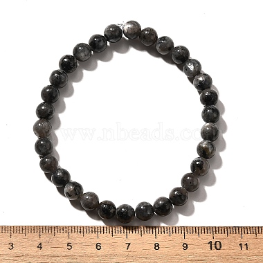 Natürliche Larvikit-Perlen-Stretch-Armbänder(BJEW-F380-01-A14)-4