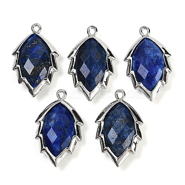 Platinum Leaf Lapis Lazuli Pendants