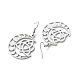 304 Stainless Steel Moon Phase with Sailor's Knot Asymmetrical Earrings(EJEW-P222-07P)-2