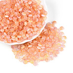 Glass Beads, Imitation Cat Eye Beads, Rondelle, Two Tone, Light Salmon, 6x3~3.5mm, Hole: 0.9~1mm, about 2720pcs/pound(SEED-N007-32C)