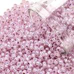 TOHO Round Seed Beads, Japanese Seed Beads, (2120) Silver Lined Light Pink Opal, 11/0, 2.2mm, Hole: 0.8mm, about 1110pcs/10g(X-SEED-TR11-2120)