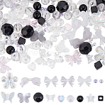 Mixed Styles Acrylic Beads, Mixed Shapes, Mixed Color, 4~14x4~29x3~9mm, Hole: 1.2~2mm, 300pcs/bag(TACR-SC0001-26)