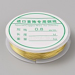 Copper Wire, Yellow, 0.8mm, about 8.20 Feet(2.5m)/Roll(KK-WH0081-76G-02)