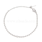 2.5MM Brass Ball Chain Bracelet Making, Adjustable Slider Bracelets for Charms, Rack Plating, Long-Lasting Plated, Cadmium Free & Lead Free, Platinum, 6.06 inch(15.4cm)(KK-D238-03P-01)