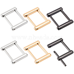6Pcs 3 Colors Alloy Screw Shackle, Bag Adjustable Buckles for Bag Strap Connector, Rectangle, Mixed Color, 28.5x35.5x5.5mm, Hole: 25.5x18mm, 2pcs/color(FIND-BM0001-64)