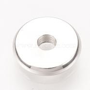 Brass Spacer Beads, Disc, Platinum, 4x1.6mm, Hole: 1.5mm(KK-Q738-4mm-04P)