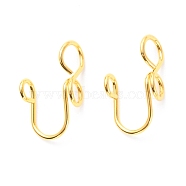 Brass Nose Rings, Nose Cuff Non Piercing, Clip on Nose Ring for Women Men, Number 8 Shape, Golden, 17x6x8.5mm, Hole: 1.5mm(AJEW-F053-07G)