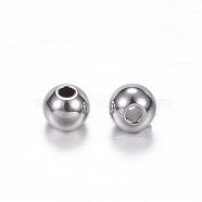 201 Stainless Steel Beads, Rondelle, Stainless Steel Color, Hole: 1.2mm, 4x3mm(STAS-D447-39C)