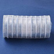 Korean Round Elastic Crystal String, Elastic Beading Thread, for Stretch Bracelet Making, Clear, 0.6mm, 12m/roll(EW-C001-01C)