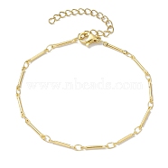 Brass Bar Link Chain Bracelets for Women Men, Golden, 7-1/8 inch(18~18.1cm)(BJEW-JB10274-01)