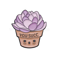 Funny Word You Succ Enamel Pins, Alloy Brooches for Backpack Clothes, Succulent Plant, 29x26mm(PW-WG48675-03)