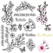 Custom PVC Plastic Clear Stamps, for DIY Scrapbooking, Photo Album Decorative, Cards Making, Stamp Sheets, Film Frame, March Cherry Blossom, 160x110x3mm(DIY-WH0439-0432)