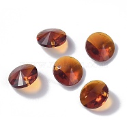 Glass Charms, Faceted, Cone, Sienna, 14x7mm, Hole: 1mm(RGLA-L026-C03)