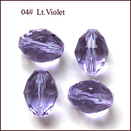 Imitation Austrian Crystal Beads, Grade AAA, K9 Glass, Faceted, Oval, Lilac, 8x6mm, Hole: 0.7~0.9mm(SWAR-F071-9x6mm-04)