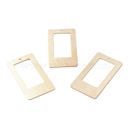 Brass Charms, Rectangle, Hollow, Real 24K Gold Plated, 42.5x22.5x0.5mm, Hole: 1.6mm(KK-Y003-45G)
