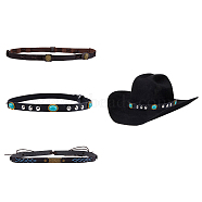 3Pcs 3 Style Imitation Leather Southwestern Cowboy Hat Belt, with Alloy Clasp Buckle, Overlay Hat Band for Hat Accessories, Mixed Color, 1pc/style(FIND-FH0006-60)