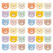 36Pcs 9 Colors Cotton Iron on/Sew On Patches, Cloth Appliques, Bear, Mixed Color, 33x36.5x2.6mm, 4pcs/color(PATC-FG0001-99)