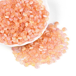 Glass Beads, Imitation Cat Eye Beads, Rondelle, Two Tone, Light Salmon, 6x3~3.5mm, Hole: 0.9~1mm, about 2720pcs/pound(SEED-N007-32C)