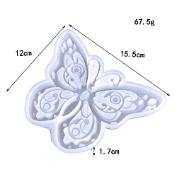 Butterfly DIY Silicone Molds, Resin Casting Molds, For UV Resin, Epoxy Resin Jewelry Pendants Making, White, 120x155x17mm(PW-WG29540-01)