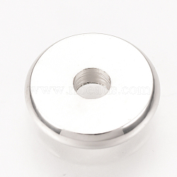 Brass Spacer Beads, Disc, Platinum, 4x1.6mm, Hole: 1.5mm(KK-Q738-4mm-04P)