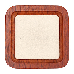 Square Wood Jewelry Plate, Storage Tray for Rings, Necklaces, Earring, with Velvet, Beige, 105x105x16mm(AJEW-WH0401-71A)