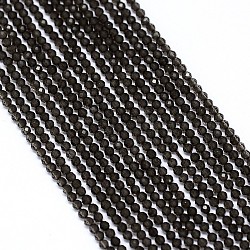 Natural Smoky Quartz Bead Strands, Faceted, Dyed, Round, 2mm, Hole: 0.5mm, about 170~180pcs/strand, 12.9 inch~13.3 inch(330~340mm)(G-G914-2mm-24)