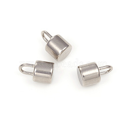 304 Stainless Steel Pendants,  Padlock Charms, Stainless Steel Color, 12.5x8mm, Hole: 4.5x3mm(STAS-G224-09P)
