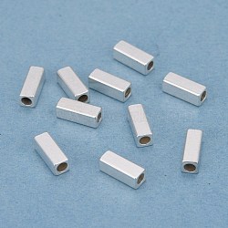 201 Stainless Steel Beads, Rectangle, Silver, 8x3x3mm, Hole: 2mm(STAS-P223-08S)
