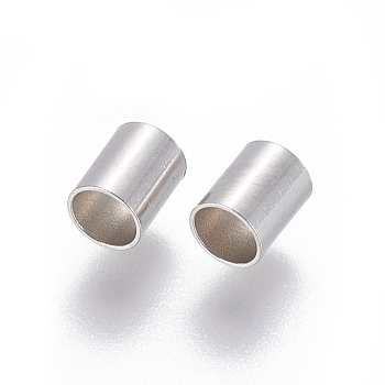 304 Stainless Steel Tube Beads, Stainless Steel Color, 5x4mm, Hole: 3mm