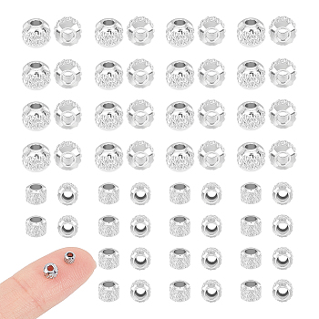 200Pcs 2 Style 303 Stainless Steel Beads, Rondelle, Stainless Steel Color, 3~4x2.5mm, Hole: 1.6~1.7mm, 100pcs/style