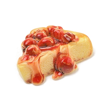 Opaque Resin Cabochons, Imitation Bread, Cheese Cake, 23.5x27x9mm