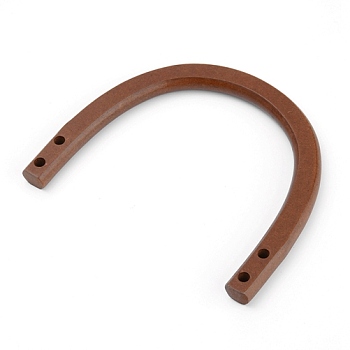 Wooden U Handles Replacement, for Handmade Bag Handbags Purse Handles, Dark Coffee, 98x118x8~9mm, Hole: 4.5mm