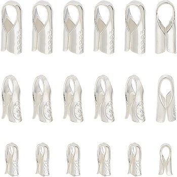 3 Styles 925 Sterling Silver Cord End, Folding Crimp Ends, with S925 Stamp, Silver, 3.5~6x1.5~2.5x1.5~2.5mm, Hole: 0.8~2.5x0.8~1.8mm, 10pcs/style
