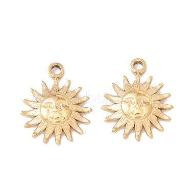 Real 24K Gold Plated Sun 304 Stainless Steel Charms