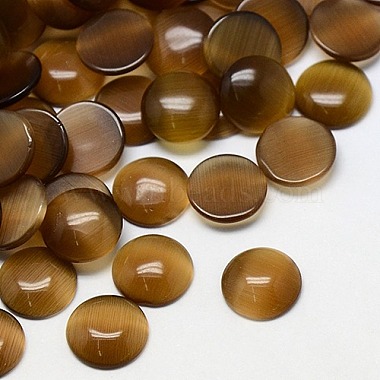 Saddle Brown Half Round Glass Cabochons