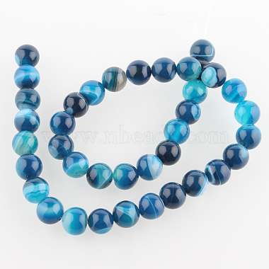 Dyed SkyBlue Natural Gemstone Agate Round Bead Strands 10mm about 38pcs 14.96" 