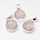 Electroplated Natural & Dyed Druzy Agate Pendants(G-N0167-018B)-1