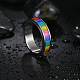 Rainbow Color Pride Flag Enamel Rectangle Rotating Ring(RABO-PW0001-038F)-4