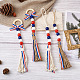 4Pcs 2 Style Independence Day Theme Hemp Rope Tassels Pendant Decorations(HJEW-CF0001-19)-5