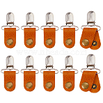 10Pcs Cattlehide Leather Cable Straps, Cord Management Wrap, Headphone Cable Line Organizer, with Alloy Pacifier Clips, Peru, 70mm(HJEW-FH00225)