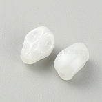 Electroplate Glass Beads, Skull, White, 10x7.5x7mm, Hole: 1mm(EGLA-CJC0001-03)