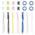 Nylon Cord Pendant Decorations, for Bag Ornaments, with 10Pcs Alloy Spring Gate Rings, 40Pcs 4 Styles Acrylic Beads, 294x16.5mm, 10pcs(DIY-TA0015-61B)
