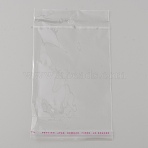 Rectangle OPP Cellophane Bags with Hanging Hole, Self Sealing Bags, Clear, 15.3x8x0.01cm(OPP-WH0011-03A)