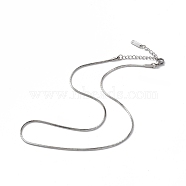 304 Stainless Steel Round Snake Chain Necklace for Men Women, Stainless Steel Color, 15.75 inch(40cm)(NJEW-K245-012C)