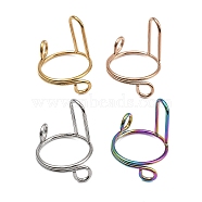 4Pcs 4 Colors Plating(IP) 304 Stainless Steel Arch Adjustable Ring for Unisex, Mixed Color, Arch: 14x8mm, Inner Diameter: 12~13mm, 1pc/color(RJEW-H230-03M)