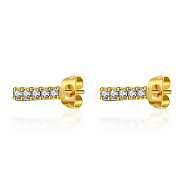 Round Stainless Steel Micro Pave Cubic Zirconia Stud Earrings for Women(MR1320-5)